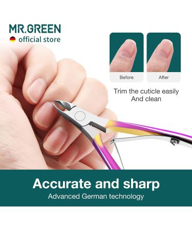 MR.GREEN Colored Titanium Cuticle Nippers & Pusher Set - Nail Manicure Clippers for Dead Skin Removal - Buy Online on GoSupps.com