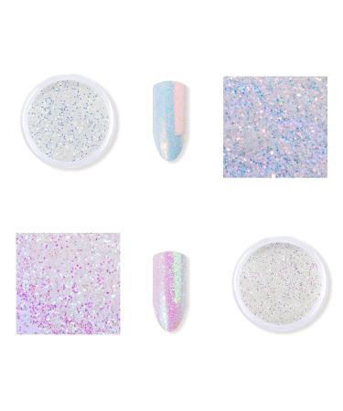 Buy Freeorr 6 PCs White Rubbing Glitter Nail Powder - Neon Unicorn & Mermaid Nail Art | Best Manicure Supplies for Stunning Nail Designs - Buy Online on GoSupps.com
