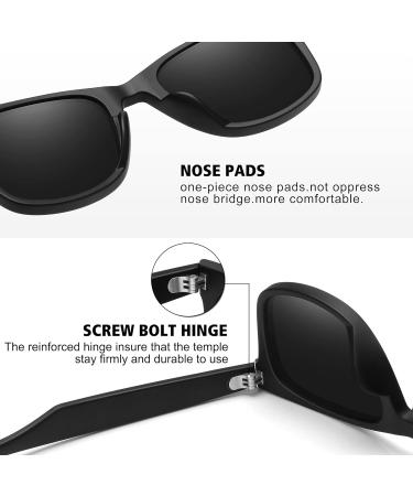 MEETSUN Polarized Sunglasses 2 Pack - Classic Retro Sun Glasses for Driving & Fishing - 100% UV Protection - Matte Black Frame/Grey Lens - Buy Online on GoSupps.com