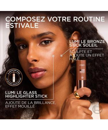L'Or al Paris - Le Stick Soleil - Stick Bronzant Contouring - Teint H l clatant - Texture Cr meuse Fondante - Fini Poudr - Format Facile Transporter - Lumi Bronze - Teinte : 100 Sunkissed Rose - Buy Online on GoSupps.com