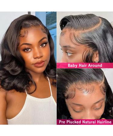 Glueless Short Bob Human Hair Lace Front Wig 10In | HD Lace Frontal, Pre Plucked, 180% Density | Brazilian Virgin Hair, Natural Color | Body Wave, Side Part, Baby Hair | for Black Women - Buy Online on GoSupps.com