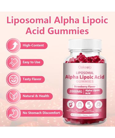 2 Pack Liposomal Alpha Lipoic Acid Gummies 2000mg Gummies High Potency ALA Complex Biotin & Benfotiamine for Antioxidant Brain Health and Nerve* Support Liposomal Enhance 98% Absorption 60 Count (Pack of 2) - Buy Online on GoSupps.com