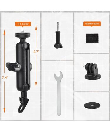 Camolo Motorcycle Rear Mirror Holder - 360 Adjustable Aluminum Bracket for GoPro Hero 6/7/8/9 Akaso SJcam DJI Osmo Yi - Stable Dash Clamp for Action Cameras - Buy Online on GoSupps.com