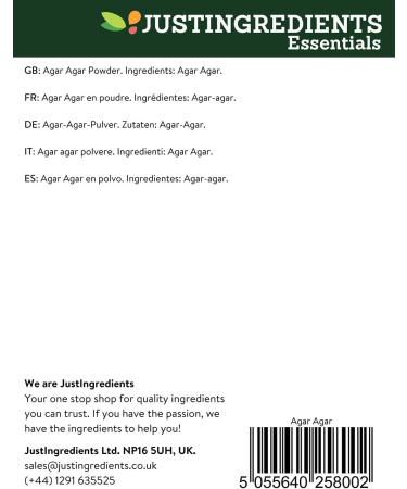 JustIngredients Essential Agar-Agar 100 g - Buy Online on GoSupps.com
