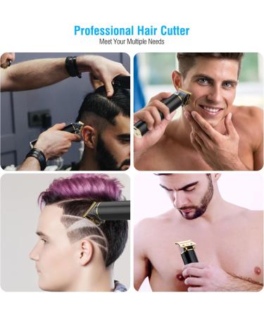 Hair Clippers Men Professional Beard Trimmer Electric Hair Cutting Grooming Kit Cordless All-Metal Housing Men's Hair Trimmer Clippers Type-C Rechargeable LED Display 5 Guide Combs 3-Speed Black - Buy Online on GoSupps.com