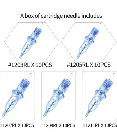 50PCS Tattoo Needles Standard Sizes 1203RL+05RL+07RL+09RL+11RL  10Pcs of Each Tattoo Cartridge Needle Round Liner Tattoo Needle Assorted - Buy Online on GoSupps.com