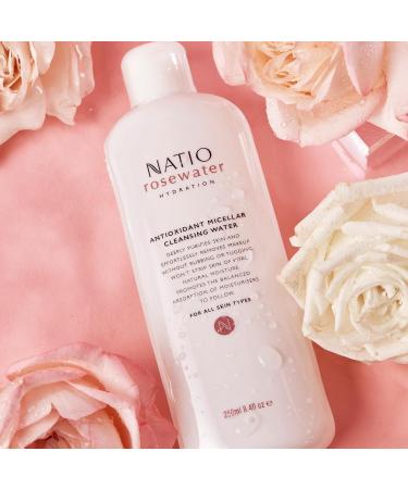 Natio Australia Rosewater Micellar Cleansing Water | 8.4 oz Makeup Remover & Antioxidant Facial Cleanser for All Skin Types - Shop Internationally - Buy Online on GoSupps.com