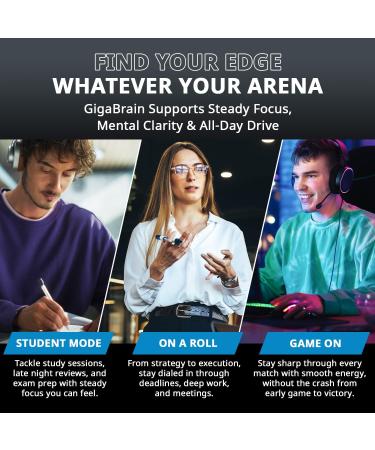 Granite Nutrition GigaBrain Nootropic Energy Powder Cereboost Alpha-GPC & ElevATP Cognitive Focus Supplement for Sustained Energy & Performance Blue Crush 30 Servings - Buy Online on GoSupps.com