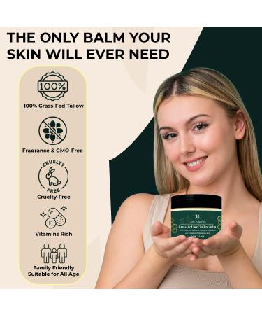 Glow Naturals Beef Tallow For Skin - 2 oz Fragrance Free Tallow And Honey Balm With Olive Oil Beeswax & Vitamin E - Grass Fed Beef Tallow For Face Body & Dry Sensitive Skin - Buy Online on GoSupps.com