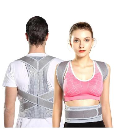 Back Support Belt Men Women Adjustable Posture Corrector Lumbar Back Support Brace Silver XL - Buy Online on GoSupps.com
