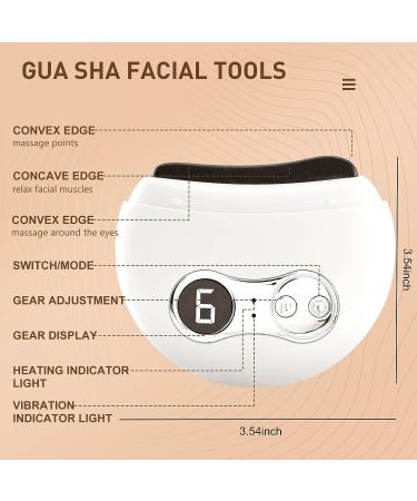 Electric Gua Sha Facial Tool with Heat & Vibration | Anti-Aging, Neck & Face Lift, Wrinkle Reduction | White - Buy Online on GoSupps.com