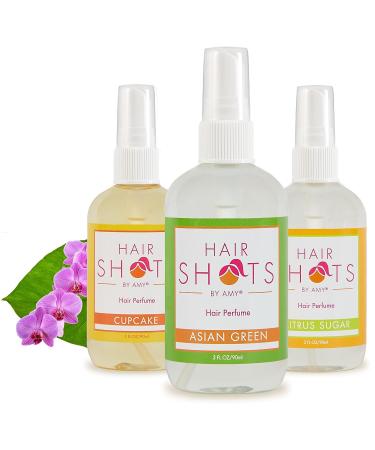 Hair Shots Heat Activated Hair Fragrance Touch Of Sweetness Bundle - Cupcake, Asian Green, Citrus Sugar (3 Items) - Buy Online on GoSupps.com