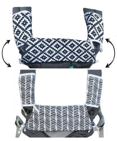 Drool & Teething Pad | Fits All Carriers | Reversible Organic Cotton 3-Piece Set - Ideal for Infant Toddler Girls & Boys  Patent Pending  3 Piece Set