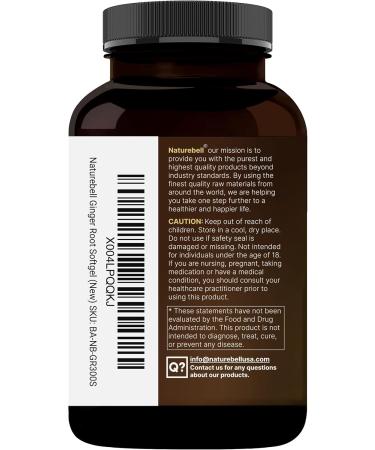 Ginger Root with MCT Oil 6 000mg Equivalent 300 Softgels | Highly Bioavailable | 20:1 Root Extract | Herbal Supplements for Digestive Health & Occasional Bloating | Non-GMO Gluten Free - Buy Online on GoSupps.com