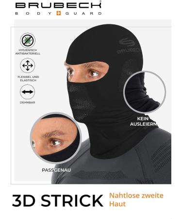 Brubeck Storm Hood for Ladies & Men | Balaclava & Ski Mask | Wind & Motorcycle Face Mask Black S-M - Best for Outdoor Sports - Buy Online on GoSupps.com
