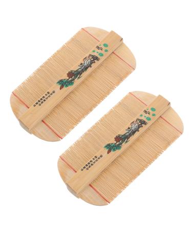 Lot De 2 Peignes En Bambou Dens ment Dent s Double Face Antipelliculaire Antistatique L ger Et Portable Soins Capillaires Maison limination Des Poux Adapt s Gar on Et Filles Et Adultes