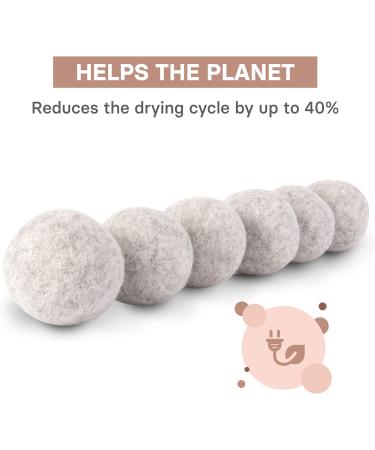 VALNEO 6 Grey Sheep Wool Dryer Balls - Natural Fabric Softener for Gentle, Time and Energy Saving Tumble Drying - Buy Online on GoSupps.com