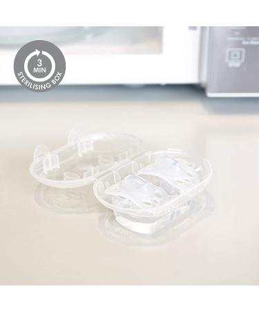 Medela Baby Pacifier 0-6 Months 2-Pack with Sterilizing Case | BPA-Free Silicone | Natural Suckling Support | Blue/Clear - Buy Online on GoSupps.com