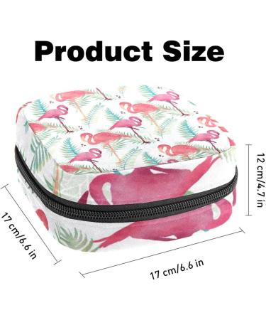 Rosa Flamingo Pattern Storage Bags | Tropical Leaves Menstrual Pad & Cup Bag | Zipper Bags for Teens & Women - Buy Online on GoSupps.com