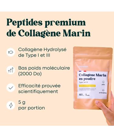 Collagene Marin Poudre Type 1 et 3 Saveur P che Peptides Hydrolys s 2000 DA Peau Hydrat e & Articulations Souples Sachet 157g 5g par jour Cure de 30 jours Essentials by Novoma - Buy Online on GoSupps.com