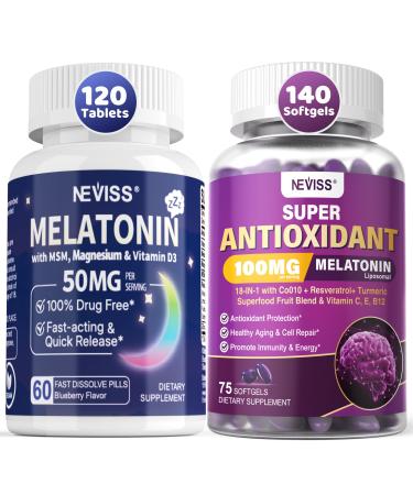 NEVISS Melatonin 50 mg Fast Dissolve Tablets + Ultra High Dose Melatonin 100mg