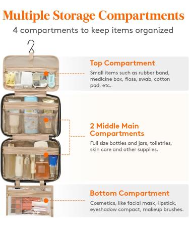 Lifewit Large Hanging Travel Toiletry Bag Organizer for Women - Transparent Cosmetic Bag with Hook, Black Medium - Buy Online on GoSupps.com