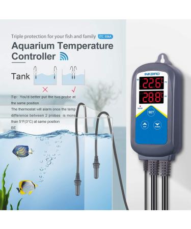 Inkbird ITC-306A-WiFi Aquarium Temperature Controller for Marine Tank - Dual Heating Socket Thermostat for Fish, Shrimp, Tortoise - No Timer - Buy Online on GoSupps.com