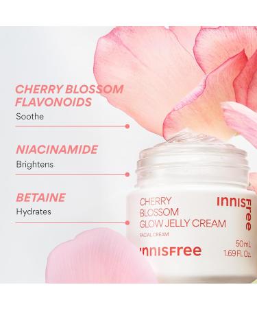 Innisfree Cherry Blossom Glow Jelly Cream with Niacinamide Korean Hydrating Moisturizer for Smooth Radiant Skin New 1.69 Fl Oz (Pack of 1) - Buy Online on GoSupps.com