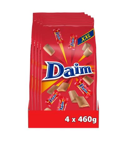 DAIM - 4 Sachets de 460g de Bonbons - Bonbons au Chocolat au Lait et clats de Caramel - Emballages individuels - Lot de 4x460g
