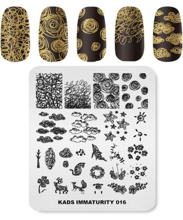 KADS Nail Art Stamping Plates Set Image Template Stencils Pattern with Stamping Plates Holder Case Organizer (IM016) - Buy Online on GoSupps.com