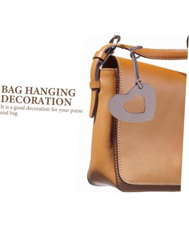 Zerodeko Zipper Bag Rearview Decoration Pu Creative Phone Heart Leather Decor Handbag Decorative Ornament Silver 9X9cm - Buy Online on GoSupps.com