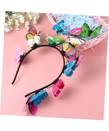 Gogogmee Hair Accessories Bride Headband Wedding Hairband Bride Hair Clip Butterfly Headband Birthday Headband Turbins for Ladies Head Hoop Cosplay Hairpin Hair Bands Creative Headwrap - Buy Online on GoSupps.com