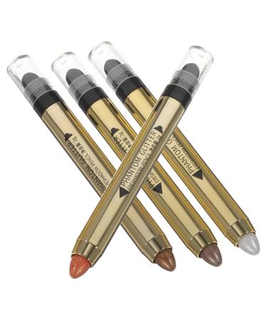 Healeved 4pcs Highlighter Pencil Glitter Girl Makeup Supplies Plastic