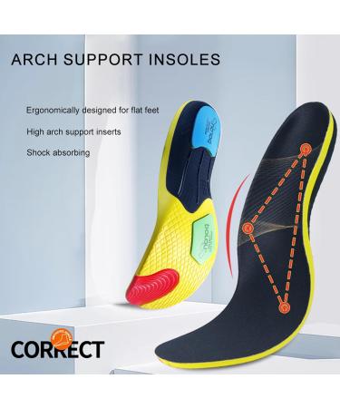 Flat Feet Shoe Insoles for Men & Women - Arch Support Inserts for Plantar Fasciitis | All-Day Comfort (L: 270-280mm - Buy Online on GoSupps.com