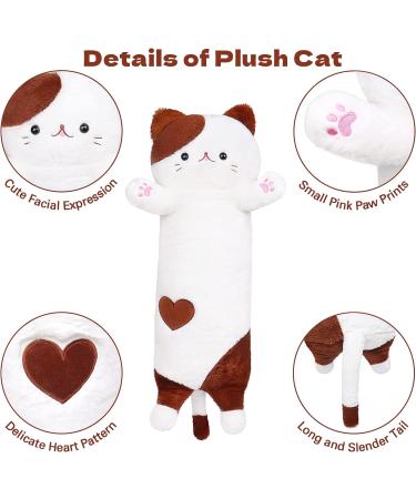 Cat Plush Pillow Stuffed Animal Cat Toy Giant Cat Pillow Cute Kitten Plush Toy Long Plush Cat Hugging Pillow Stuffed Cat Doll Cuddly Toy for Boys Girls Friends Birthday Christmas(80cm Brown) - Buy Online on GoSupps.com