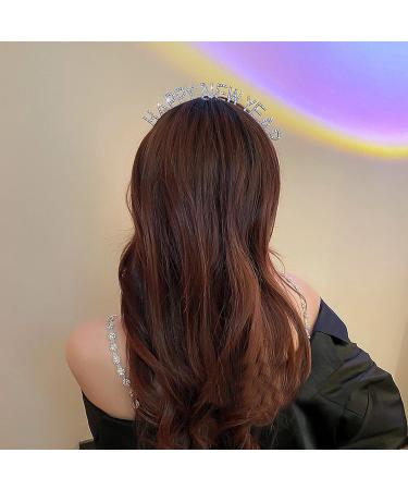 BinaryABC Happy New Year Rhinestone Tiara Headband - Festive Hair Accessory for New Year's Eve Party Supplies - Buy Online on GoSupps.com