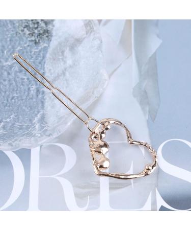 Aneneiceera Love Hair Clip Gold Crystal Hair Barrette One word Clip Hollow Out Heart Hair Pin Pearl Headpieces Decorative Hair Pins Headwear Bride Hair Accessories for Women and Girls(Love) - Buy Online on GoSupps.com