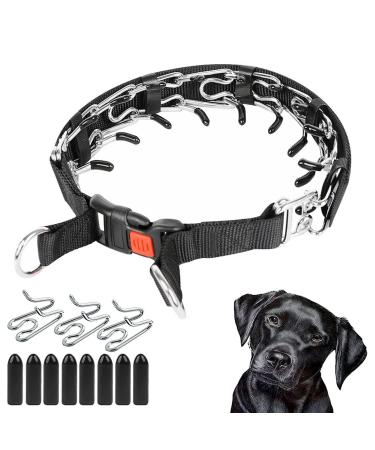 Acrylicc Dog Prong Training Collar Prong Collar for Dogs Adjustable Dog Chain Collar with Comfort Tips and Quick Release Snaps (Large 4mm 21.6-Inch 16-20" Neck Black) Large 4mm 21.6-Inch 16-20" Neck