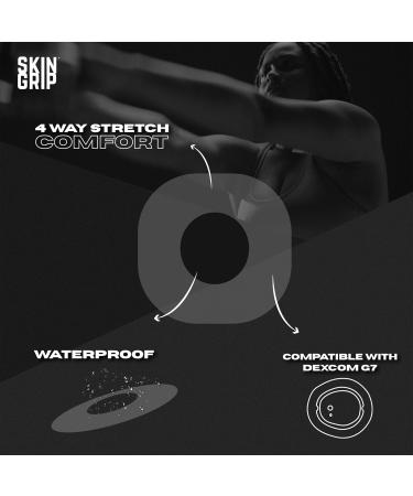 Skin Grip Adhesive Patches for Dexcom G7 & Stelo CGM | Waterproof Sweatproof Secure 10-15 Days | 20 Pack Clear - Buy Online on GoSupps.com