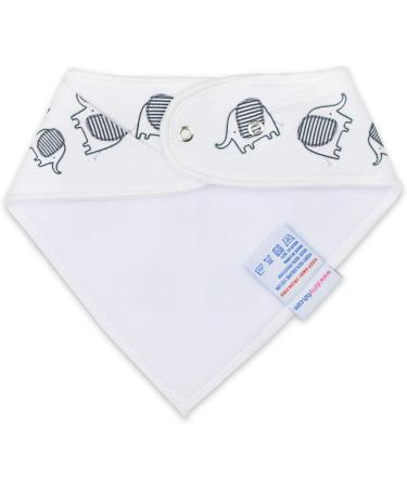 Dotty Fish Baby Bandana Bibs - Super Absorbent Teething Bibs for Girls Boys Unisex - Organic Cotton - Elephants - Buy Online on GoSupps.com