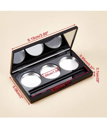 Superfindings DIY Empty Eyeshadow Box Set | 4 Sets of Plastic 3-Compartment Pallets & Round Aluminum Containers for Eyeshadow Lipstick & Rouge - International Shipping Available - Buy Online on GoSupps.com