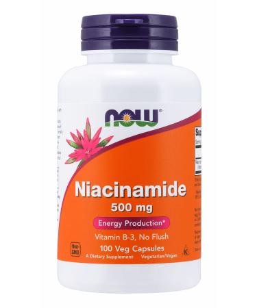 Now Foods Niacinamide 500mg, Vitamin B-3 Capsules, 100-Count 100 Count (Pack of 1)