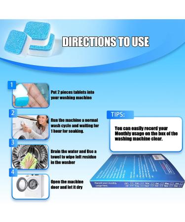 24 Pack Washing Machine Cleaner Tablets - Deep Clean Tub & Drainage System - Front Loader, Top Load, High Efficiency Washers - 1 Year Supply - Buy Online on GoSupps.com