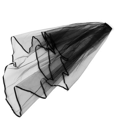 Lurrose Black Wedding Veil - Elegant Short Veil with Comb | Women's Costume Accessory for International Shipping - Buy Online on GoSupps.com