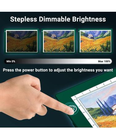 RTjoy A4 LED Light Pad - USB Powered Drawing Board for Diamond Painting & Vinyl Weeding - Adjustable Brightness Tracing Box for Embossing & Stenciling - Green - Buy Online on GoSupps.com