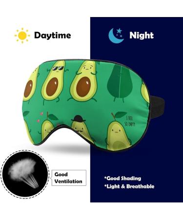 Cute Avocado Face Sleep Mask | Adjustable Strap Eye Cover for Sleeping | Light Blocking Blindfold for Men and Women | Ideal for Travel and Night Naps - Buy Online on GoSupps.com
