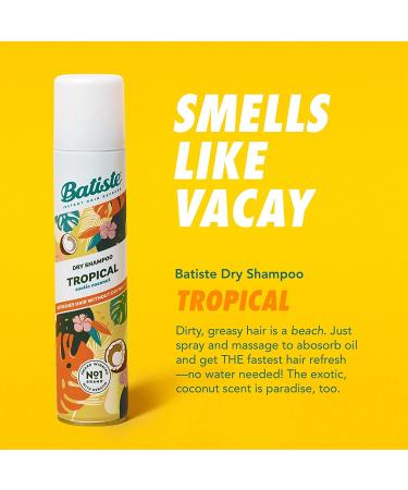 Batiste Dry Shampoo Tropical - Refresh Hair Absorb Oil & Add Texture | Waterless 6.73 OZ - Buy Online on GoSupps.com