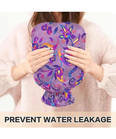 NAANLE 2L Hot Water Bottle with Paisley Watercolor Cover - Relief for Back Pain Hand & Foot Warmth Neck Therapy | Heat Bottle for Hot & Cold Use - Buy Online on GoSupps.com