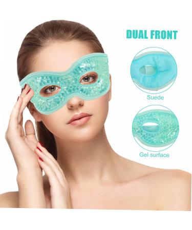 Ipetboom Contoured Eye Mask for Sleeping Eye with Eye Holes Eye for Sleeping Hot Cold Eye Mask Travel Ice Compress Eyes Cover Baffle Super Soft Crystal Cotton to Sleep Light Green 28.5x9x1.7cm - Buy Online on GoSupps.com