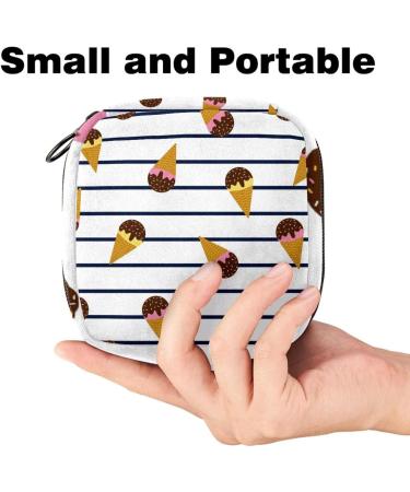 Summer Ice Cream & Marine Strip Storage Bag | Portable Menstrual Cup & Pad Bag for Teenagers Girls & Women - Buy Online on GoSupps.com